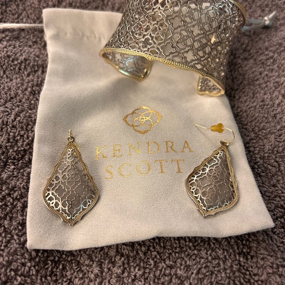 Kendra Scott • Candace Gold/Silver Filagree Cuff and Filigree Earrings - Picture 3 of 4